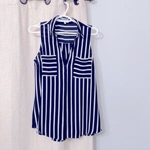 Black and White Stripe Portofino Blouse